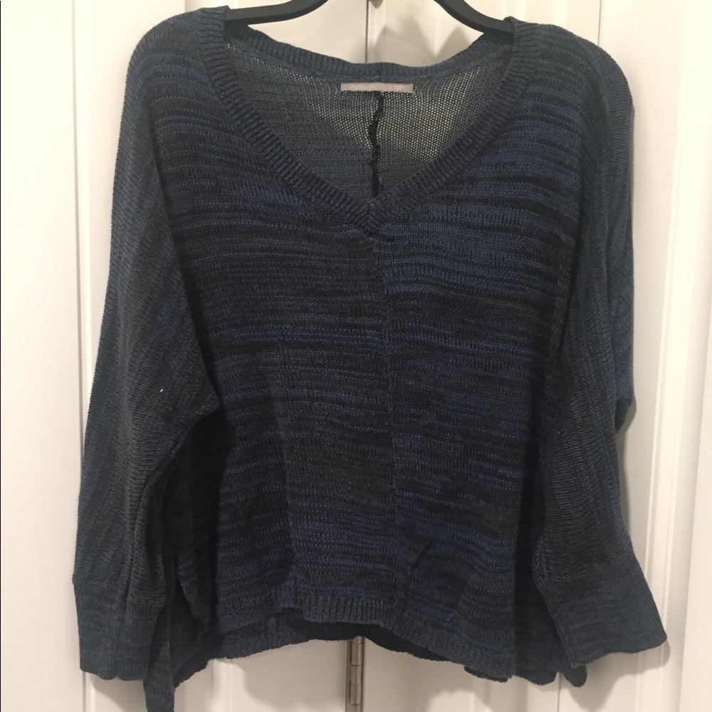 Crop Blue Knitted Sweater